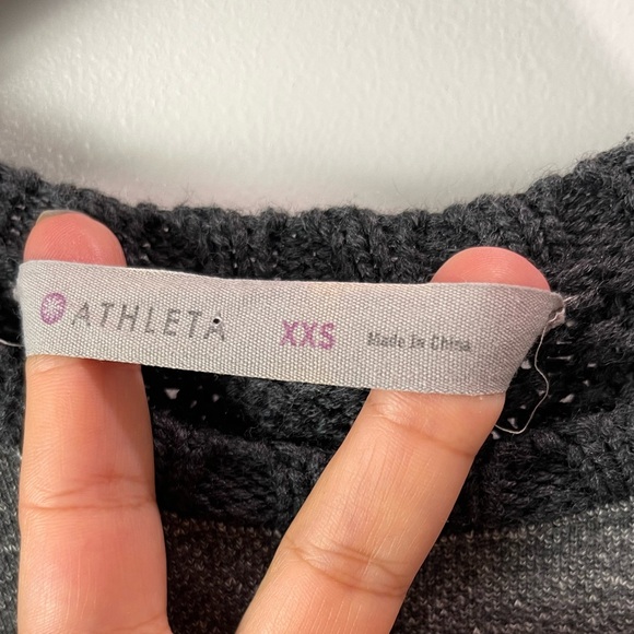 Athleta Madera Merino Wool Blend Chunky Knit Sweater  Gray Sz Xxs - Picture 6 of 14